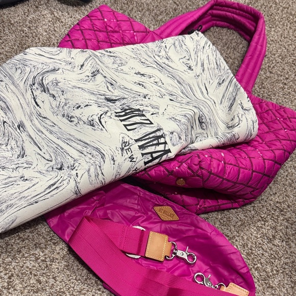 MZ Wallace Fuchsia Quilted metro Tote *defect - Picture 3 of 7
